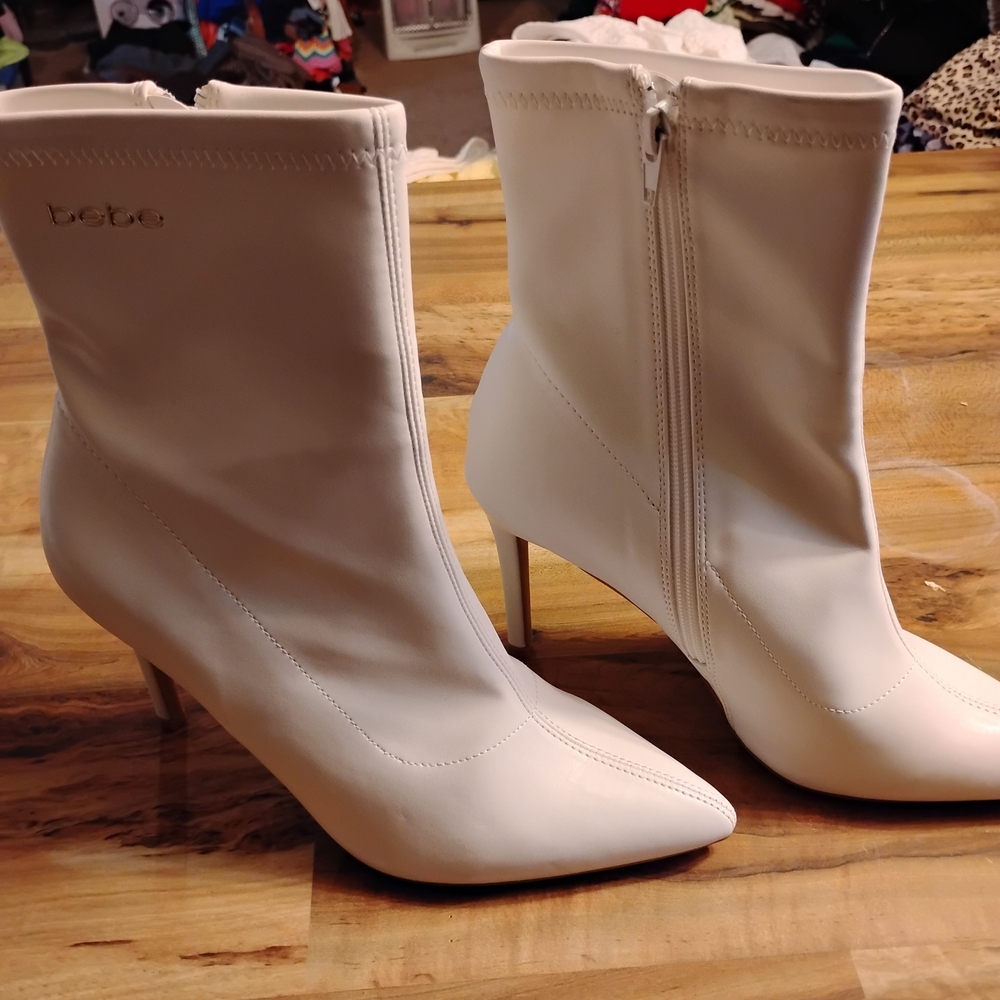 Bebe Women's White Ankle Boots